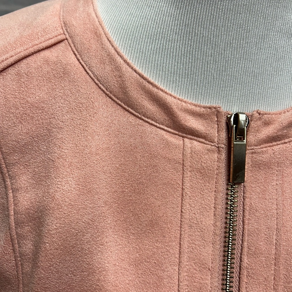 Pink Ruffle Hem Zip-Up Jacket - Picture 2 of 5
